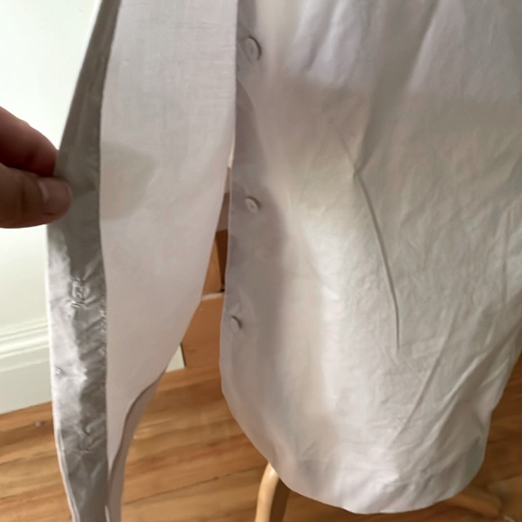 COS Light Grey Crisp Cotton Button Down Asymmetrical Midi Dress, Size 38/S-M - Picture 7 of 16